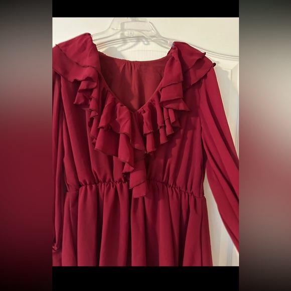 Missguided Red Ruffle Midi Dress - Picture 3 of 5